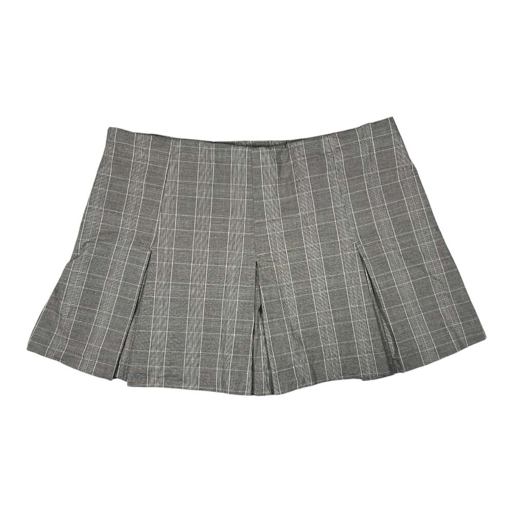 Zara Grey Plaid Pleated Mini Skirt Size S